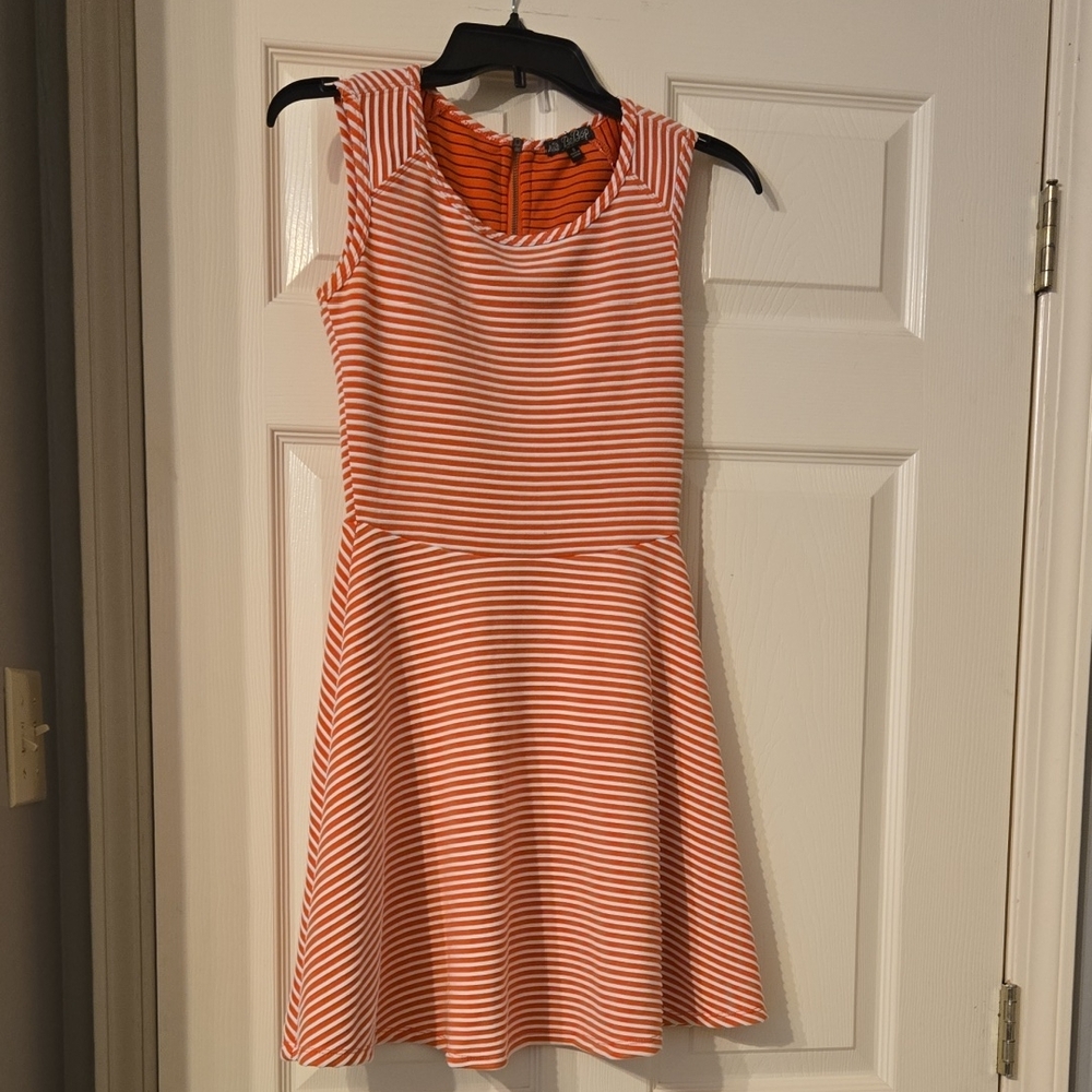 BeBop Orange and White Striped Mini Dress